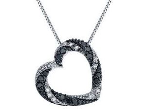 Picture of Black & White Diamond Heart